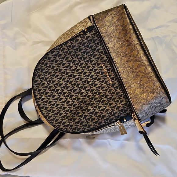 Michael Kors Black and Gold Women's Backpack - Picture 1 of 3